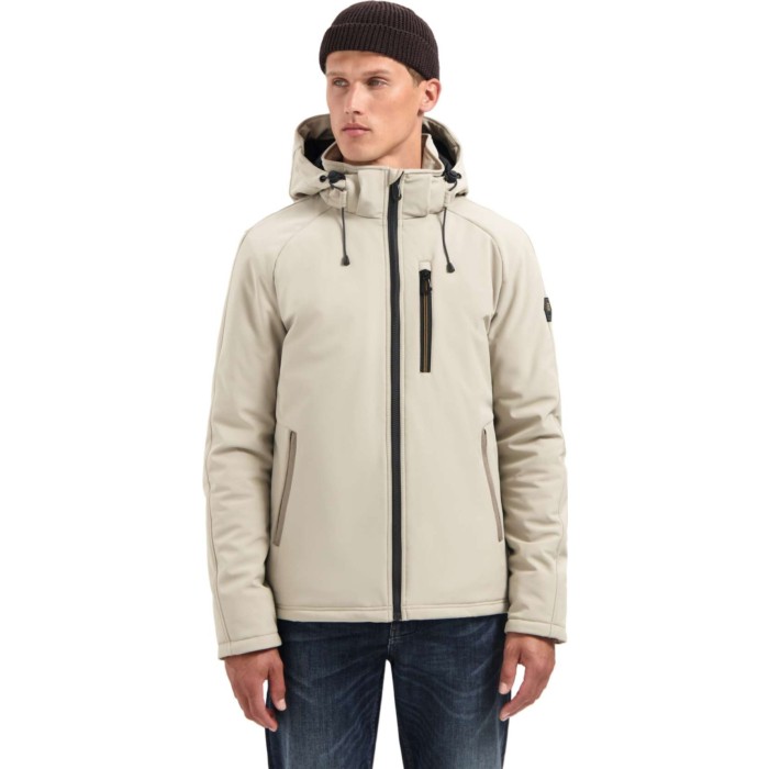 Jacket Short Fit Hooded Softshell S Stone