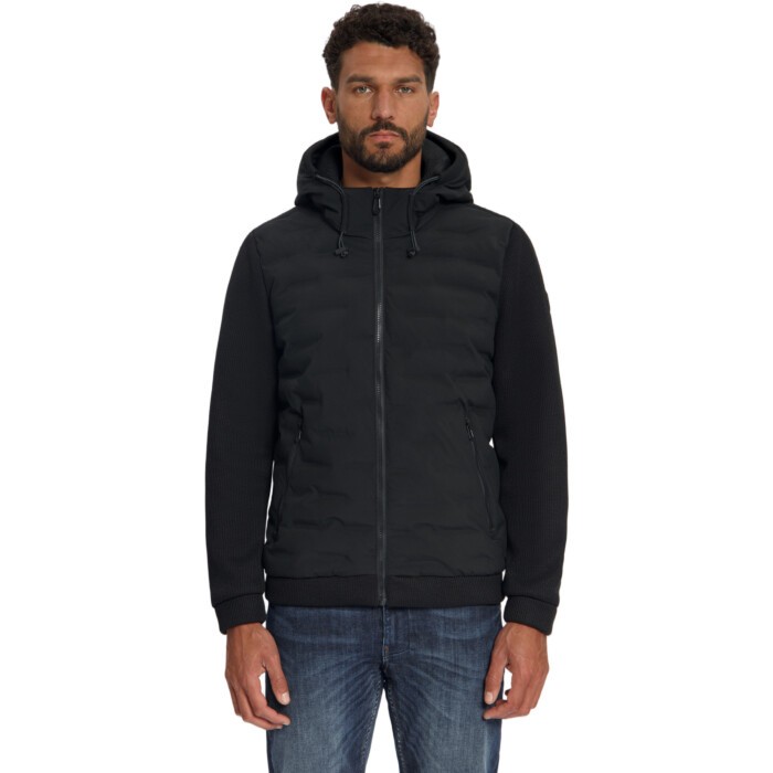 Jacket Short Fit Sealed Hooded Knit Black