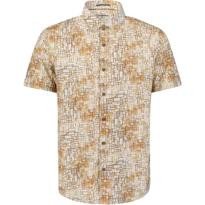 Shirt Short Sleeve Allover Printed Yellow