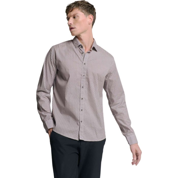Shirt Stretch Allover Printed Mauve