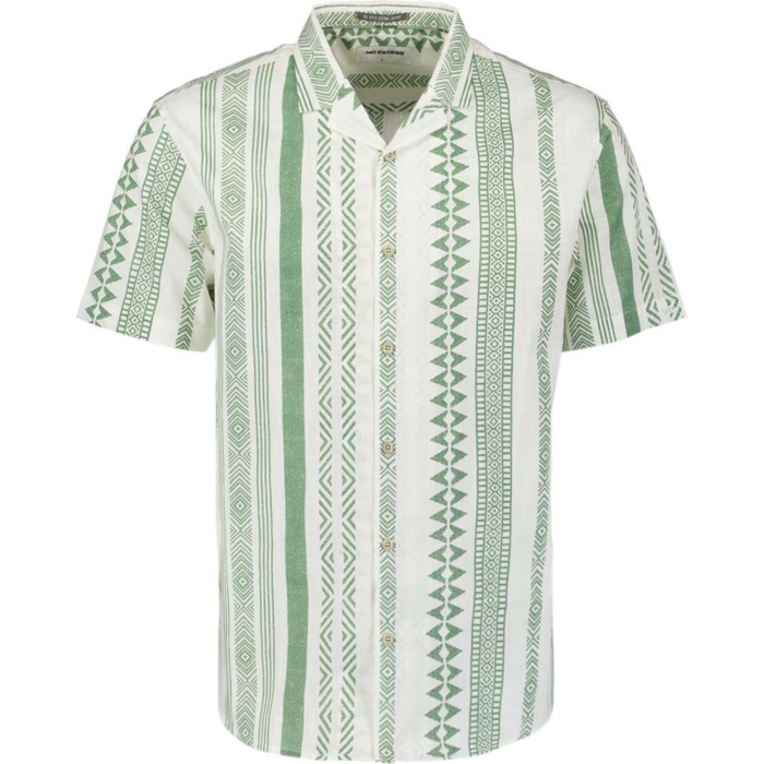 Shirt Short Sleeve Revers Collar Sl Green