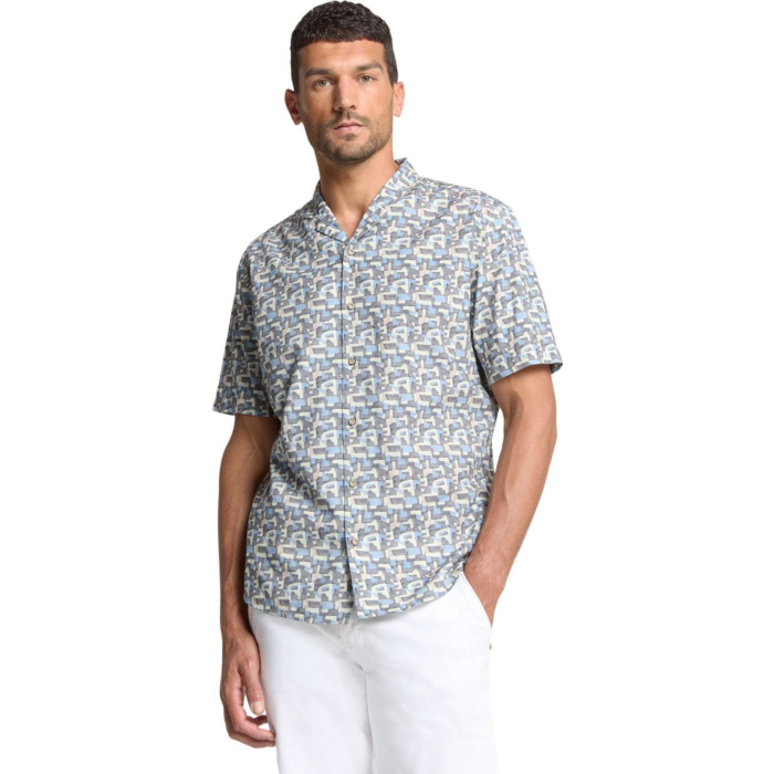 Shirt Short Sleeve Allover Printed Dark Steel