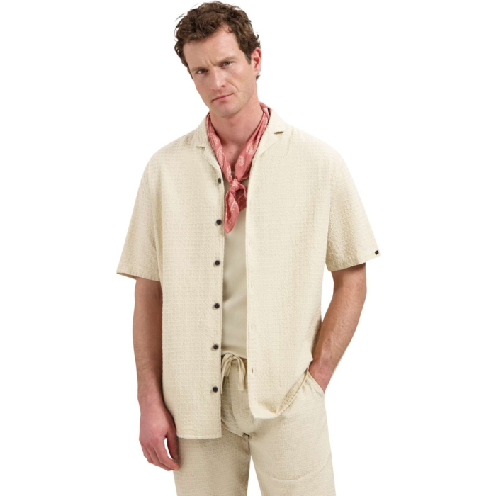 Shirt Short Sleeve Jacquard Uni Desert