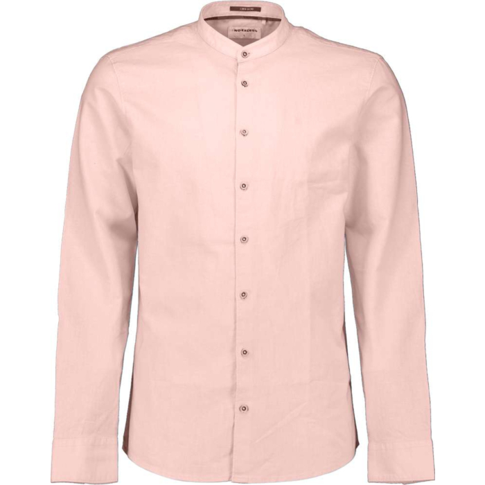 Shirt With Linen Granddad Soft Pink