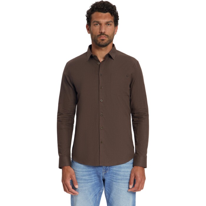 Shirt Melange Flannel Dark Brown