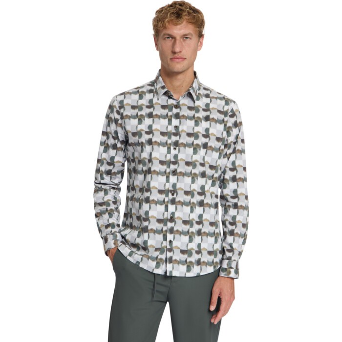 Shirt Stretch Allover Printed Caramel