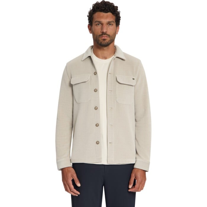 Overshirt Full Button Rib Sweat Cement