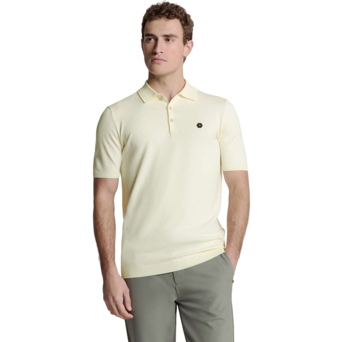 Pullover Short Sleeve Polo Button S Offwhite