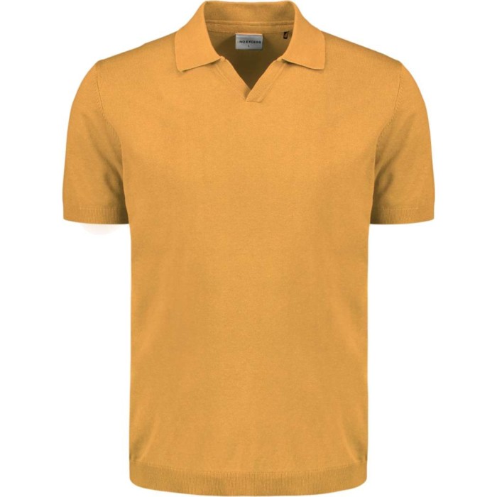 Pullover Short Sleeve Polo V Solid Yellow