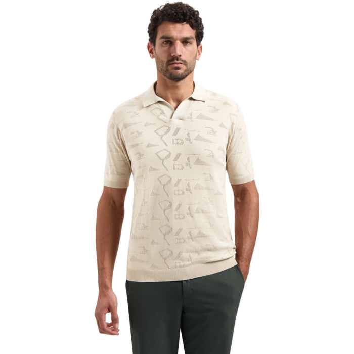 Pullover Short Sleeve Polo Jacquard Desert