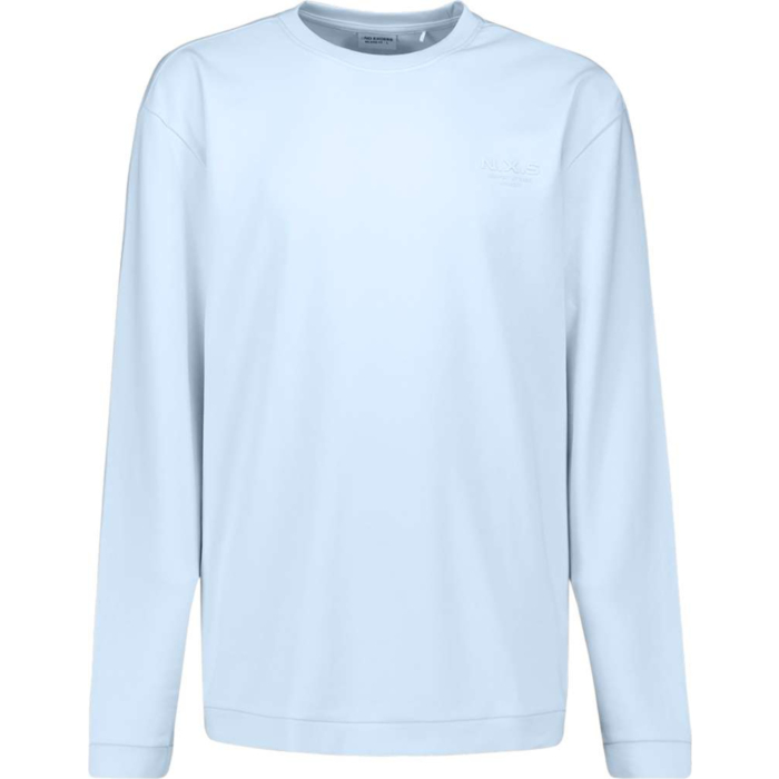 T-Shirt Long Sleeve Crewneck Solid Blue