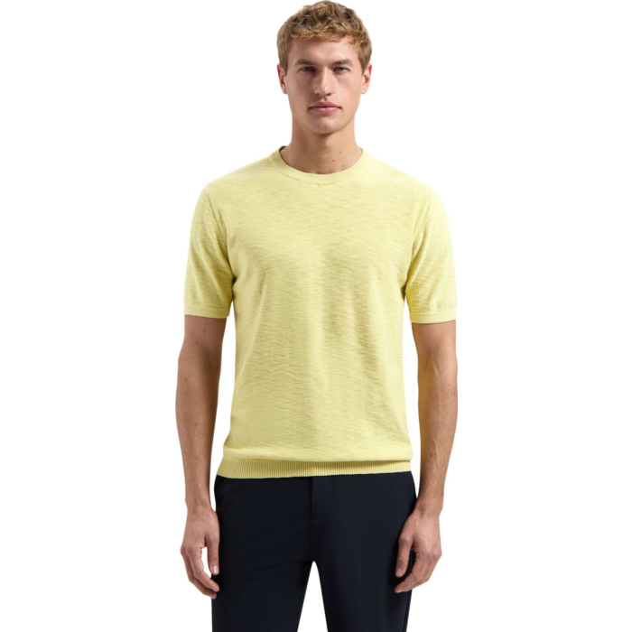 Pullover Short Sleeve Crew Neck Slu Yellow