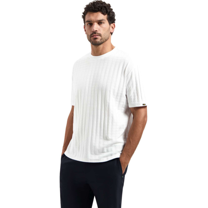 T-Shirt Crewneck Solid Relief Jacqu White