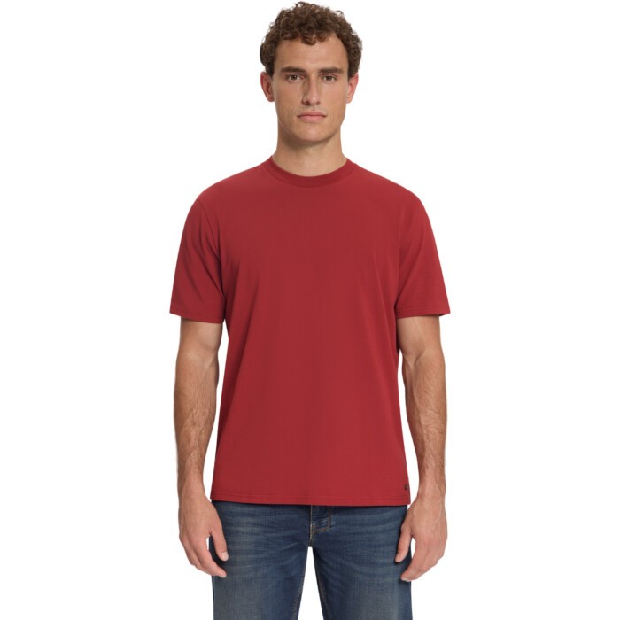 T-Shirt Crewneck Solid Basic Stretc Cayenne