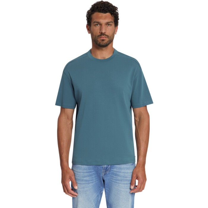 T-Shirt Crewneck Solid Heavy Interl Shadow Blue