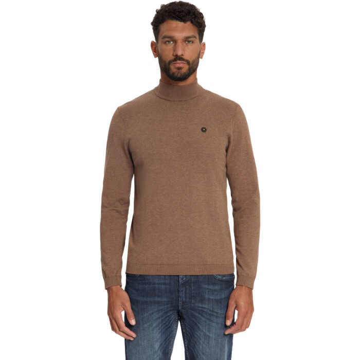 Pullover Turtle Neck Melange Light Brown