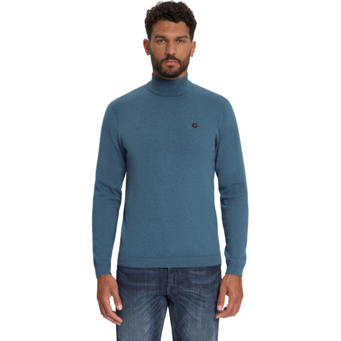 Pullover Turtle Neck Melange Shadow Blue