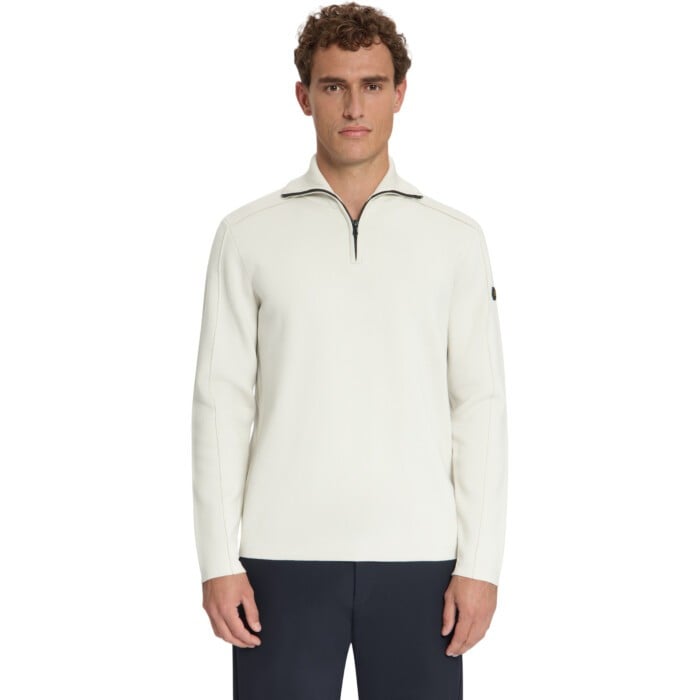 Pullover Wing Collar Half Zip Relie Chalk