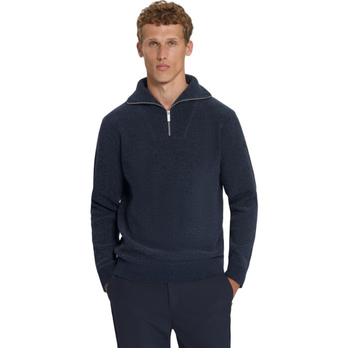 Pullover Half Zip High Neck Light W Dark Night