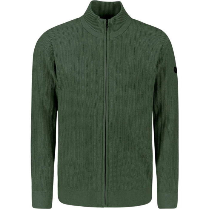 Cardigan Full Zip Relief Dark Green