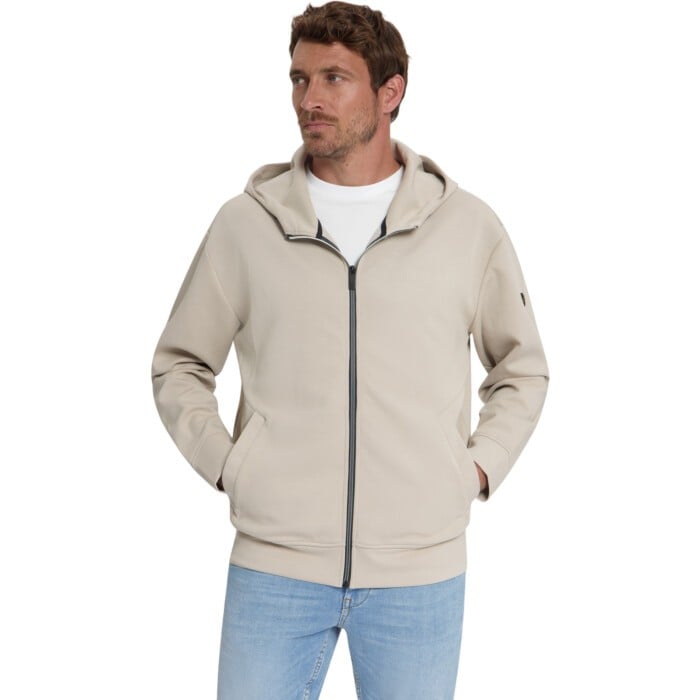 Sweater Full Zip Hooded Cement
