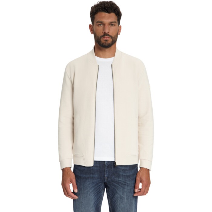 Sweater Full Zipper Relief Stone