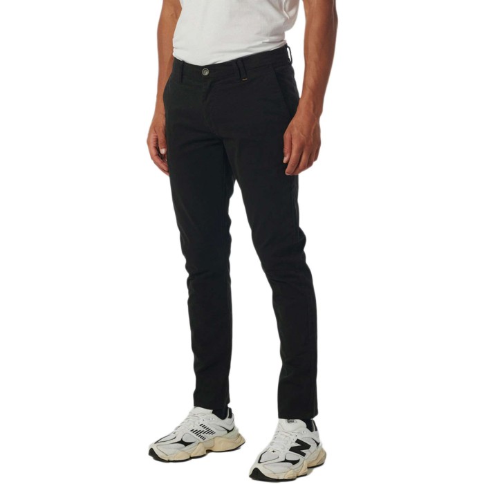 Pants chino garment dyed stretch black