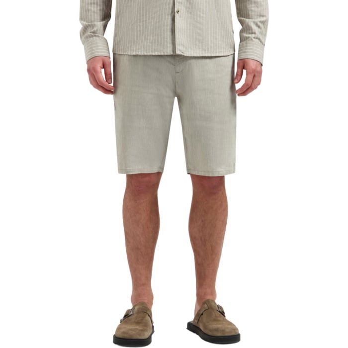 Short Chino With Linen Taupe