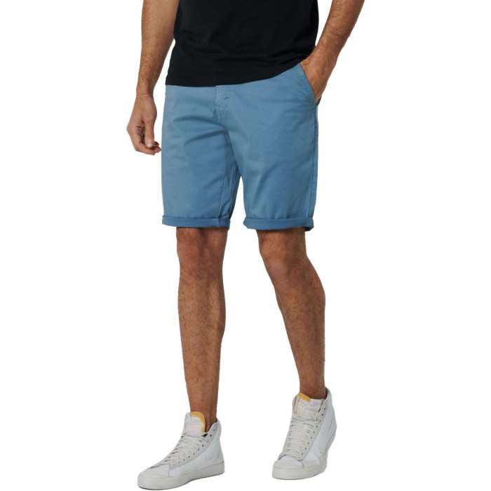 Short chino sport garment dyed twil washed blue