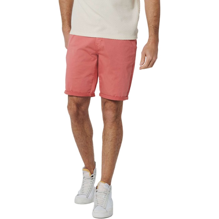 Short chino sport garment dyed twil coral