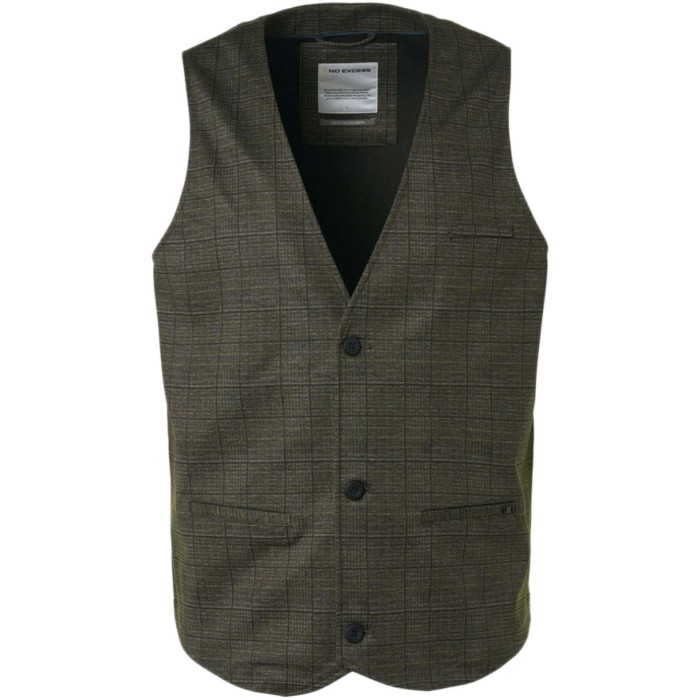Gilet jersey stretch check taupe