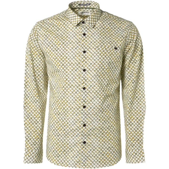 Shirt stretch allover printed olive
