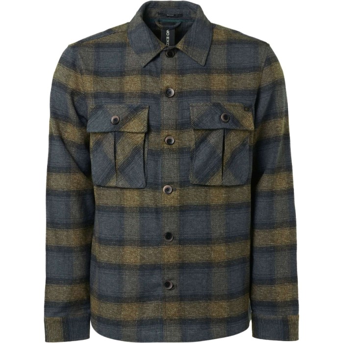 Overshirt button closure check army