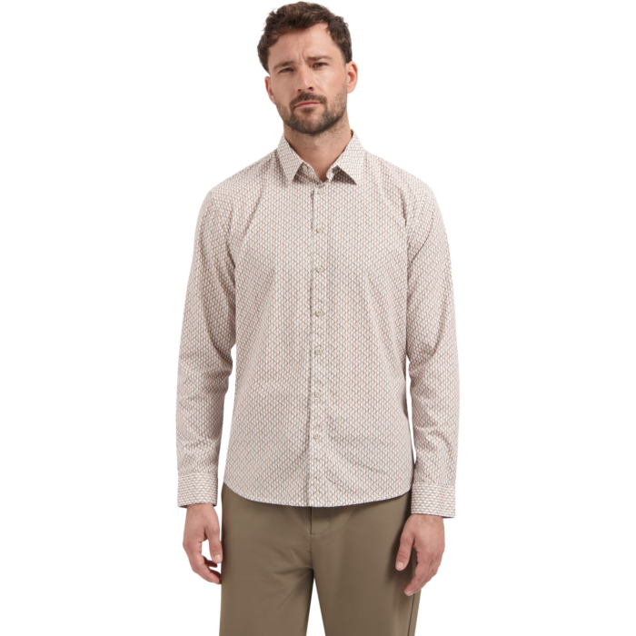 Shirt Stretch Allover Printed White