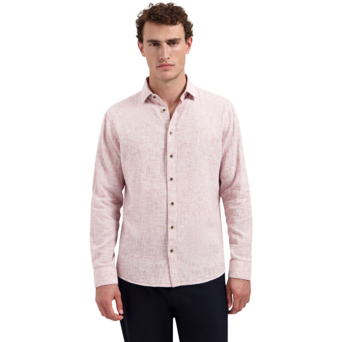 Shirt Two Tone With Linen Mauve