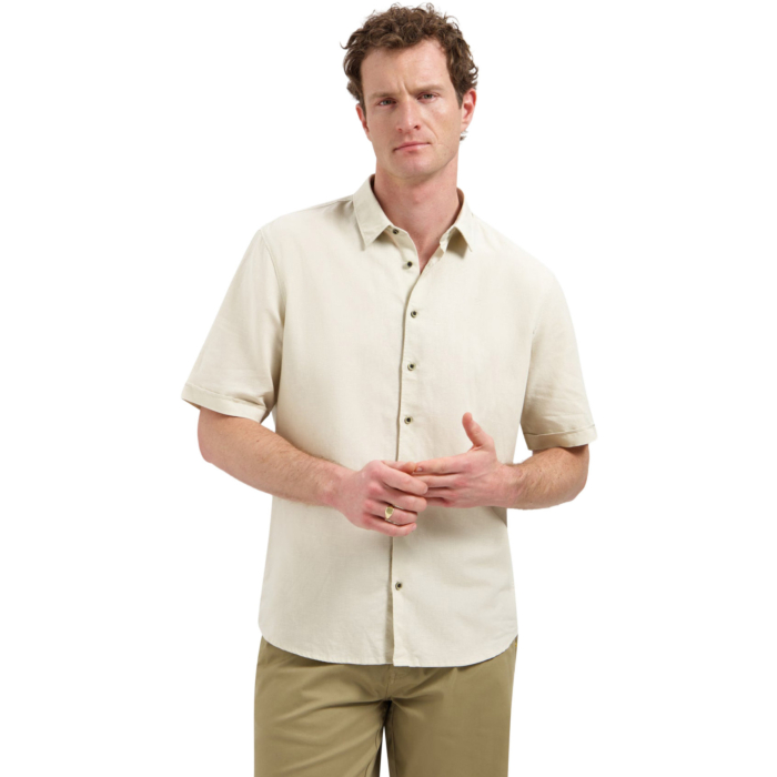 Shirt Short Sleeve With Linen Desert