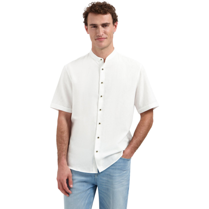 Shirt Short Sleeve Granddad With Li White