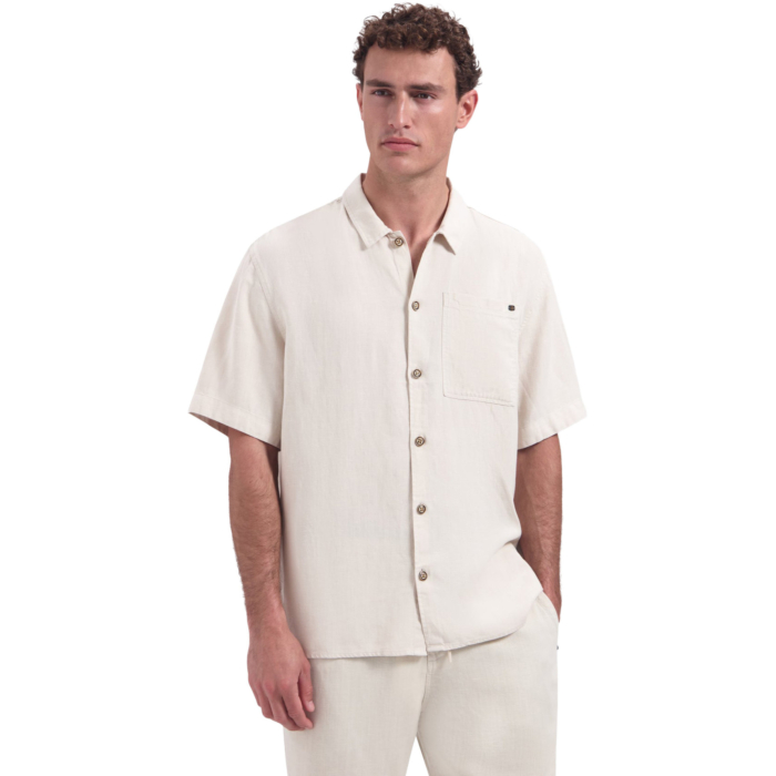 Shirt Short Sleeve With Linen, Garm Stone