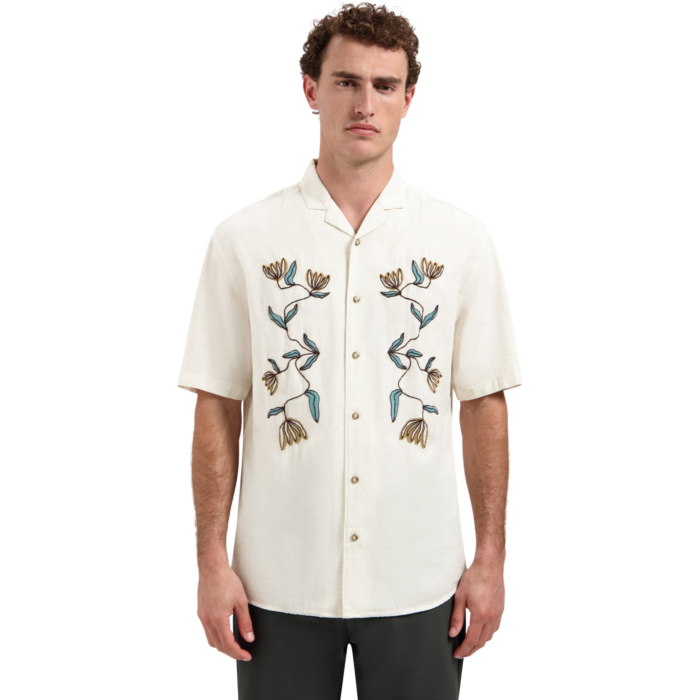 Shirt Short Sleeve Placed Embroider Stone