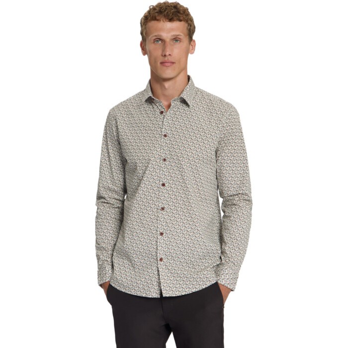 Shirt Stretch Allover Printed Caramel