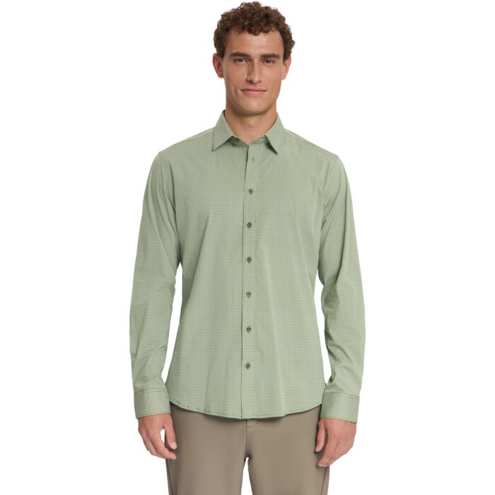 Shirt Stretch Allover Printed Moss