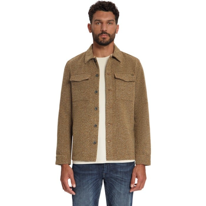 Overshirt Full Button Heavy Tweed B Sand