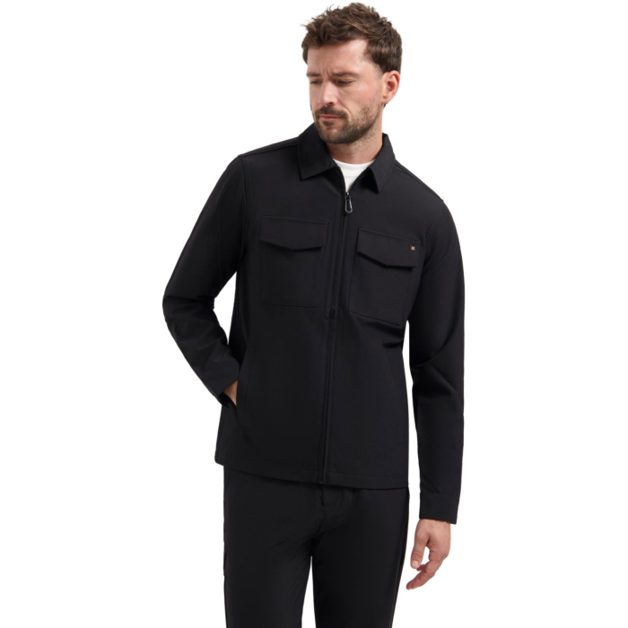 Overshirt Full Zipper Stretch Sedoc Black