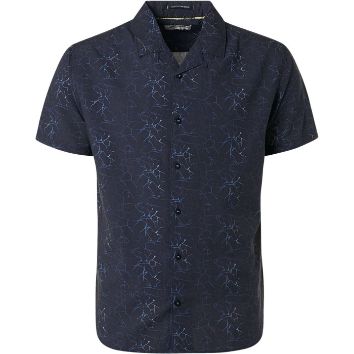 Shirt short sleeve resort collar al indigo