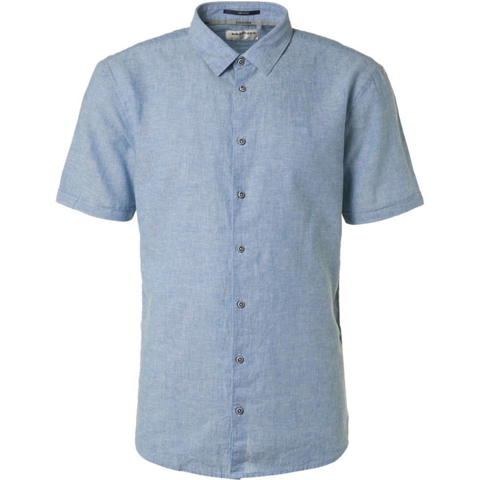 Shirt short sleeve 2 colour melange blue