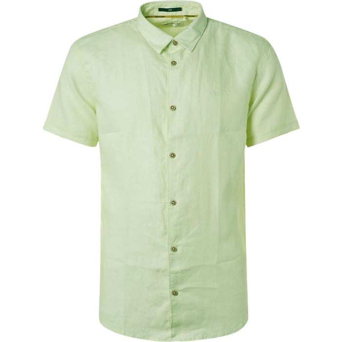 Shirt short sleeve linen solid mint
