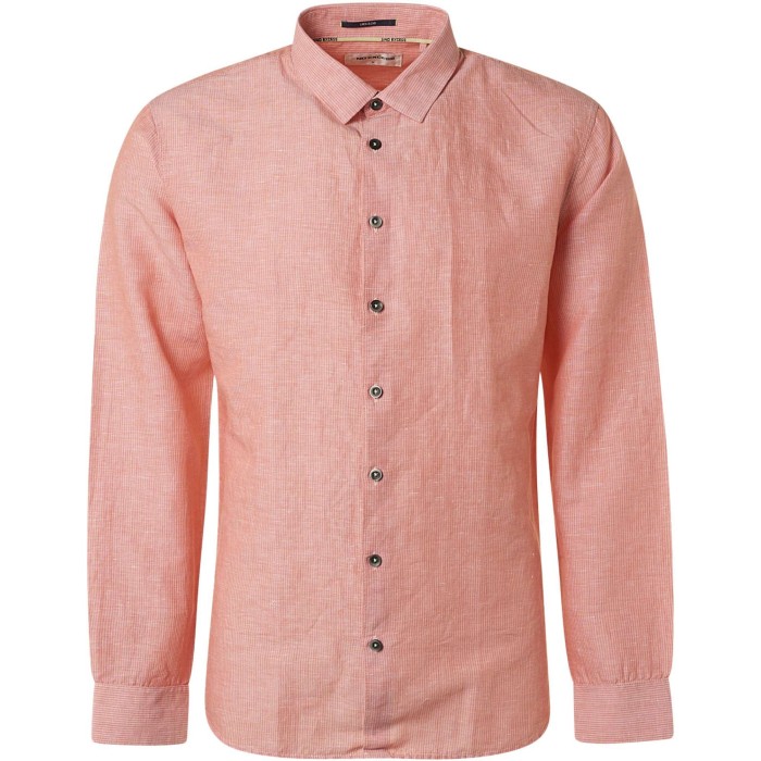 Shirt stripes with linen responsibl coral