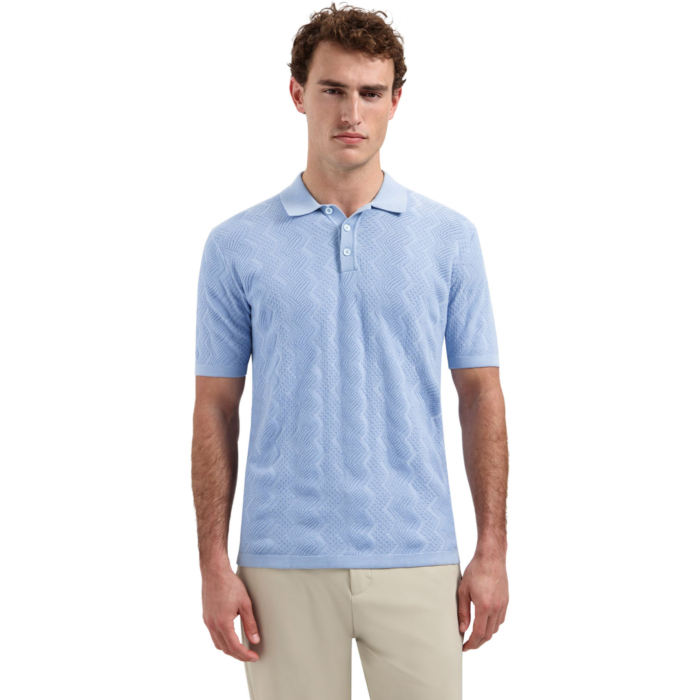 Pullover Short Sleeve Polo Relief Blue