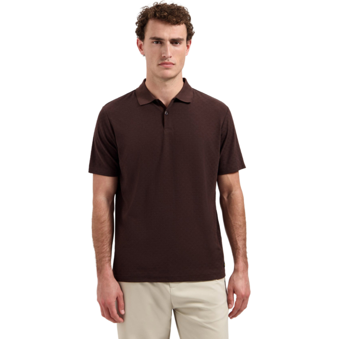 Polo Short Sleeve Structure Dark Brown