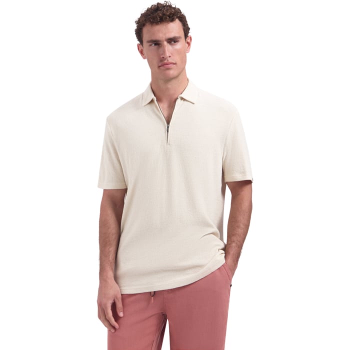 Polo Short Sleeve Zipper Stone